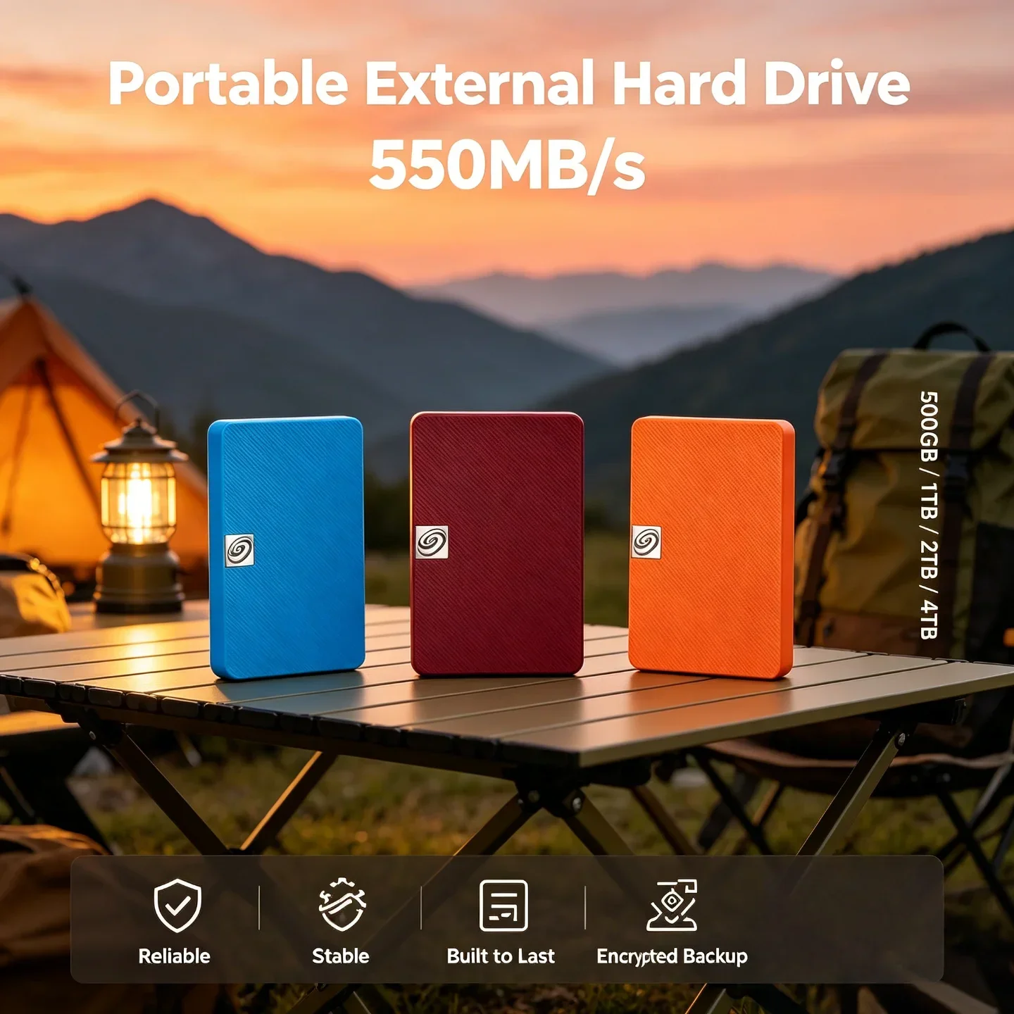 2TB 1TB 4TB 500GB Secure Backup for Desktop Mac PS5 Laptop Portable External Hard Drive 550MB/s Accelerate Game Storage