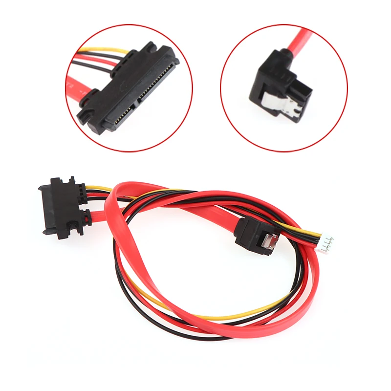 1Pc 2-in-1 7Pin SATA DATA + 2.0mm 4Pin Power Combo 7+15 Pin 22P SATA Conjoint CD/DVD HD Hard Disk Cable 20cm.