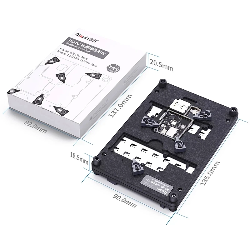 Qianli Desoldering Platform for iPhone X XS 11 Pro Max Motherboard Fixture CPU Hard Disk Glue Removal Holder Repair Tools