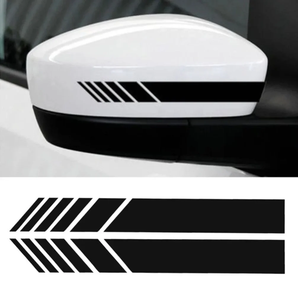 2Pcs Universal Auto Car Sticker Non Fading Fashion Color Stripe Car Sticker Racing Strips Side Rear View Mirror Decor Decal