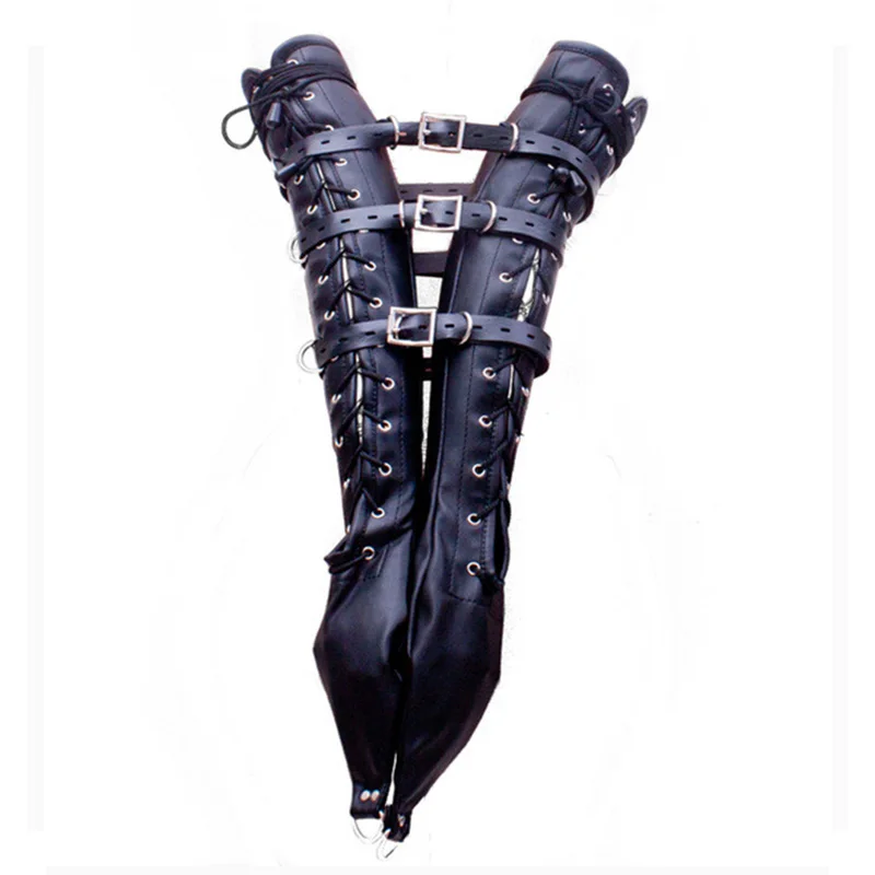 BDSM Strait Jacket / Armbinder,Leather Deluxe Arm Binder Restraint,Behind Back Bondage Gloves,Sex Toys For Couples - Image 5