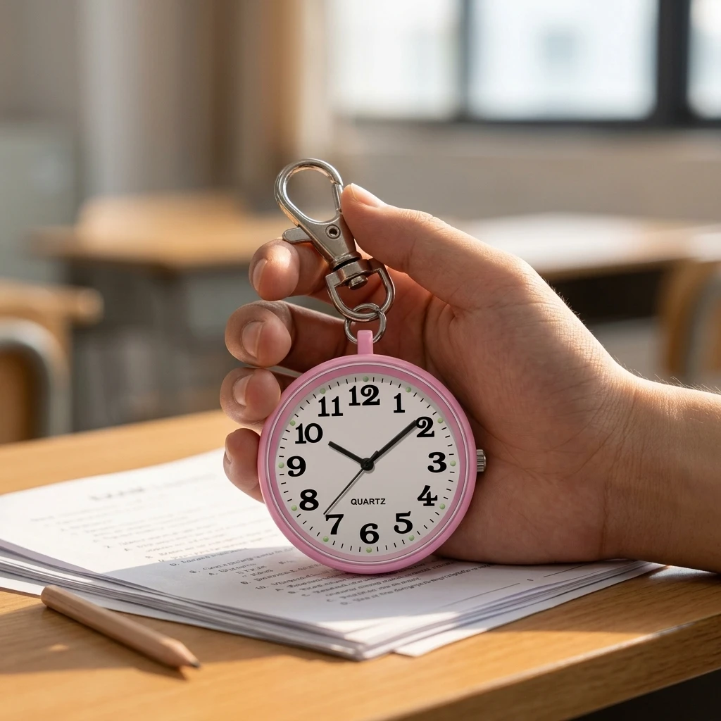 New Tiny Cute Alloy Pocket Watch With Keyring Men Women Quartz Watch For Nurses Seniors Students Minimalist Watches Study Gift