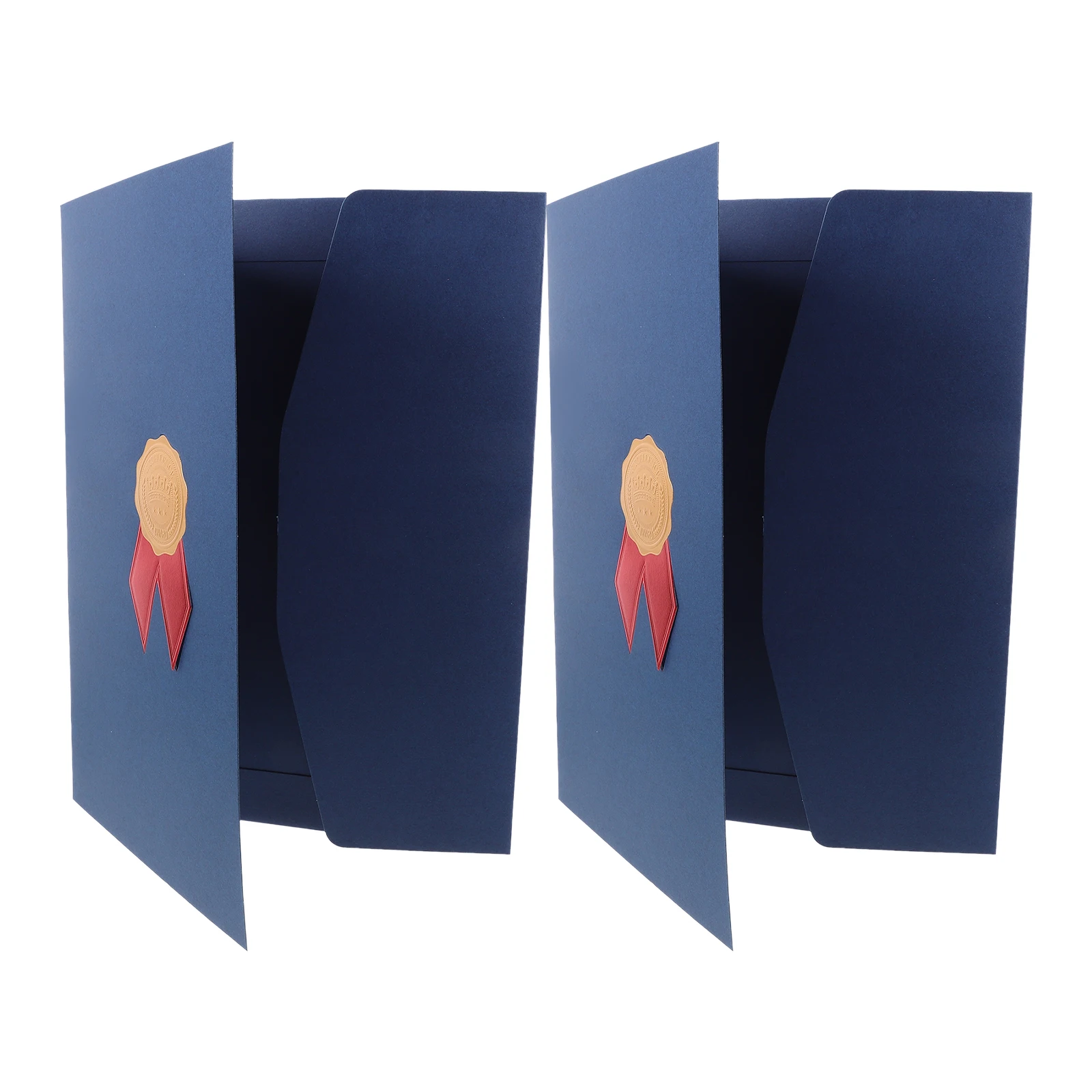 

2pcs Certificate Cover Paper Document Holder Protective Folder for Graduation Diploma Award Rounded Corners Portable Lightweight