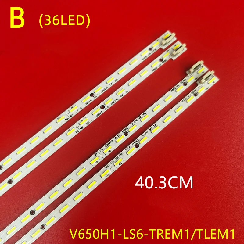 406 mm LED-Hintergrundbeleuchtungsstreifen für 65PUK7120 65LB5200 L65E5690A-3D 65E10E 65PFL5W40 V650DK1-LS1 LS6 V650D1-KS2-TLEM1 TREM1