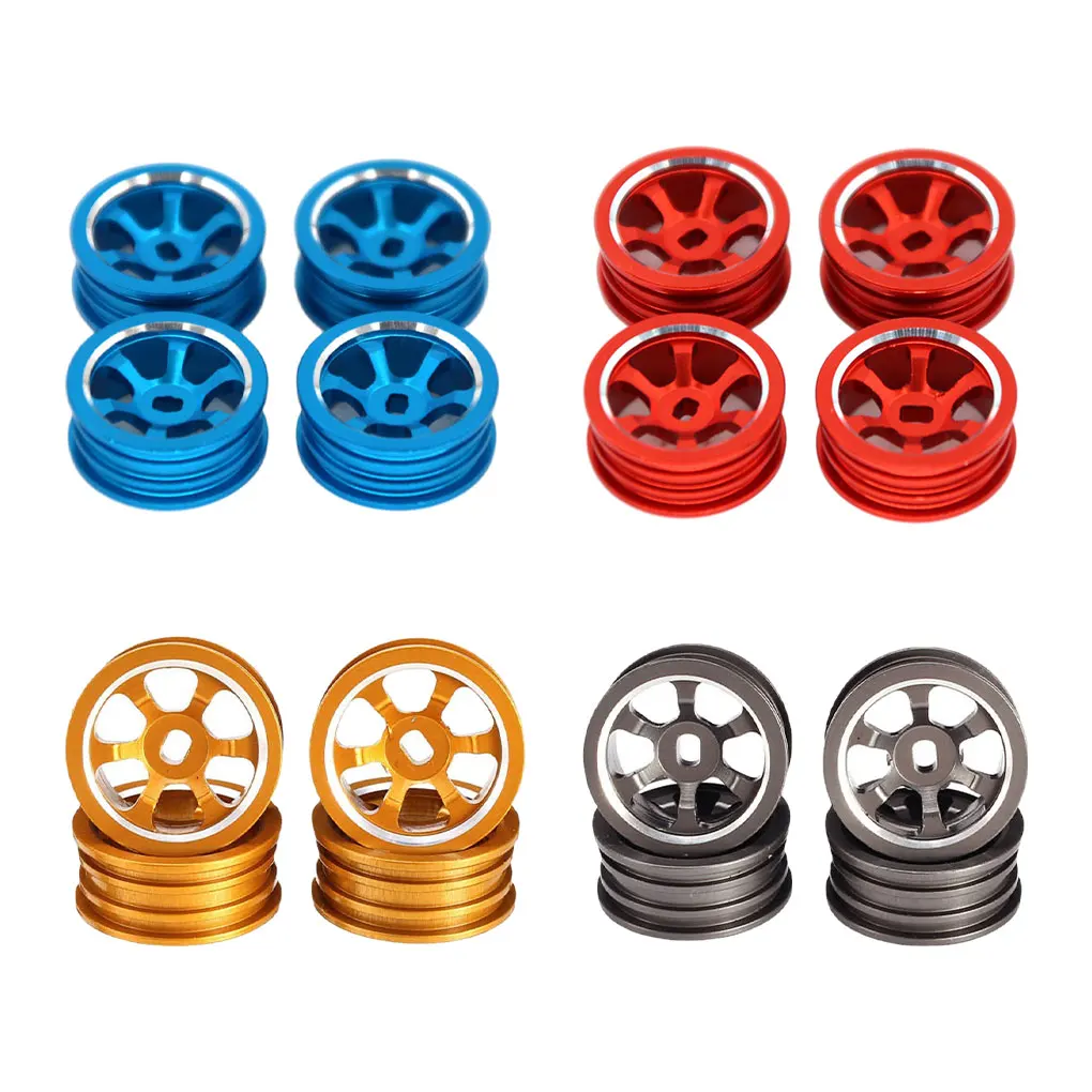 4piece Aluminium Alloy Wheel Rim Wheel Hub Compatible With 1 28 Wltoys K969 RC Car Metal Wheel Rim blue