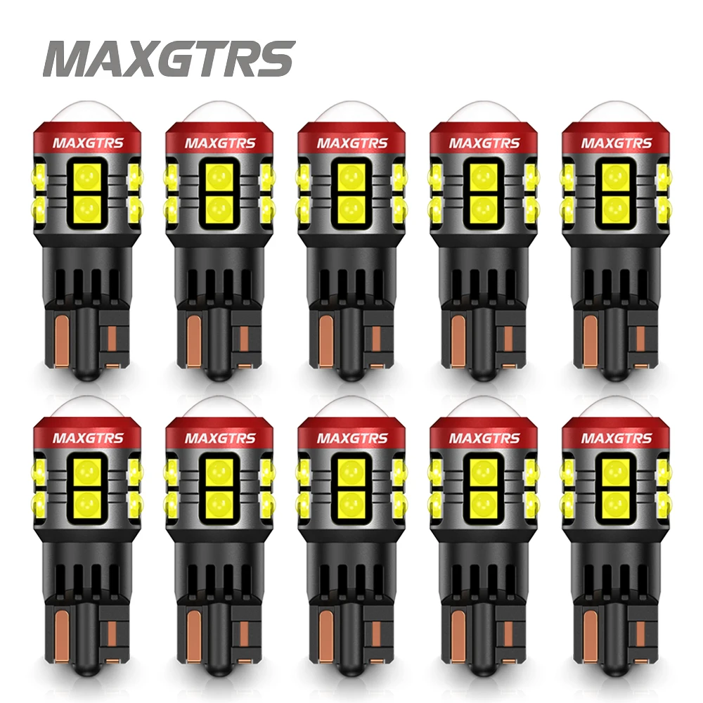 10Pcs W5W 3030 11 SMD Car T10 LED Bulb 194 168 Wedge Replacement Reverse Instrument Panel Lamp White Bulbs For Clearance Lights