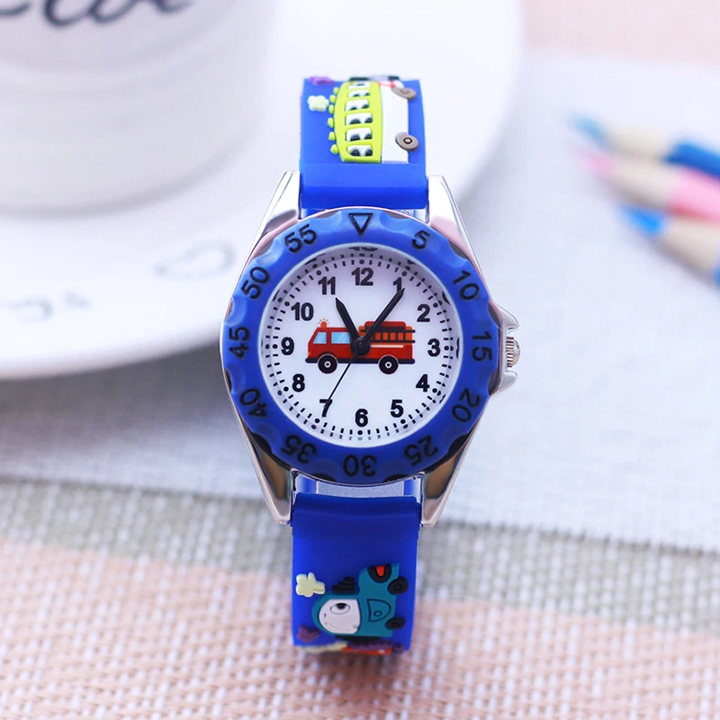 famous brand children boys girls fashion cool school bus firetruck cartoon sports waterproof watches for kids birthday gifts