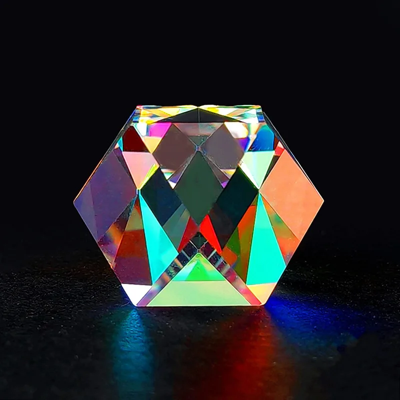 

Polyhedron Sun Shop Hand Cube of Light Aurora Pyramid Small House Chromatic Prism Creative Birthday Gift