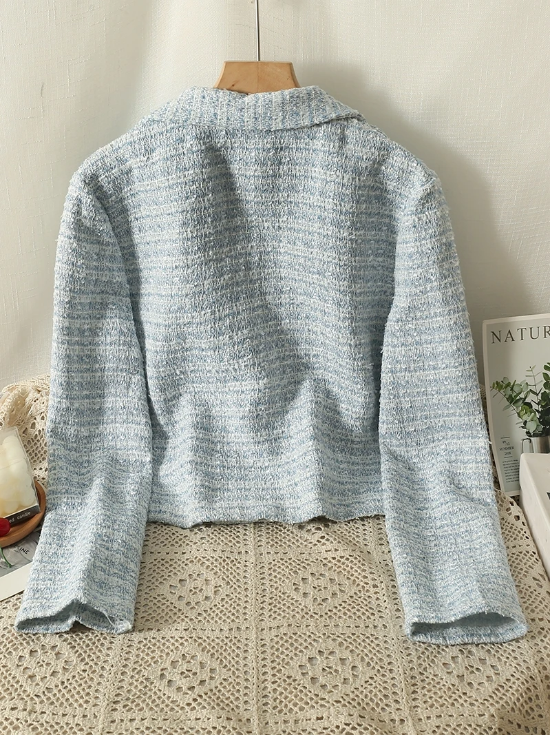 Long Blazers Woman Moda Two-Tone Artistic Shoulder-Pad Comfort Self Cultivation Sleeves French Black Gift Cropped Trend New