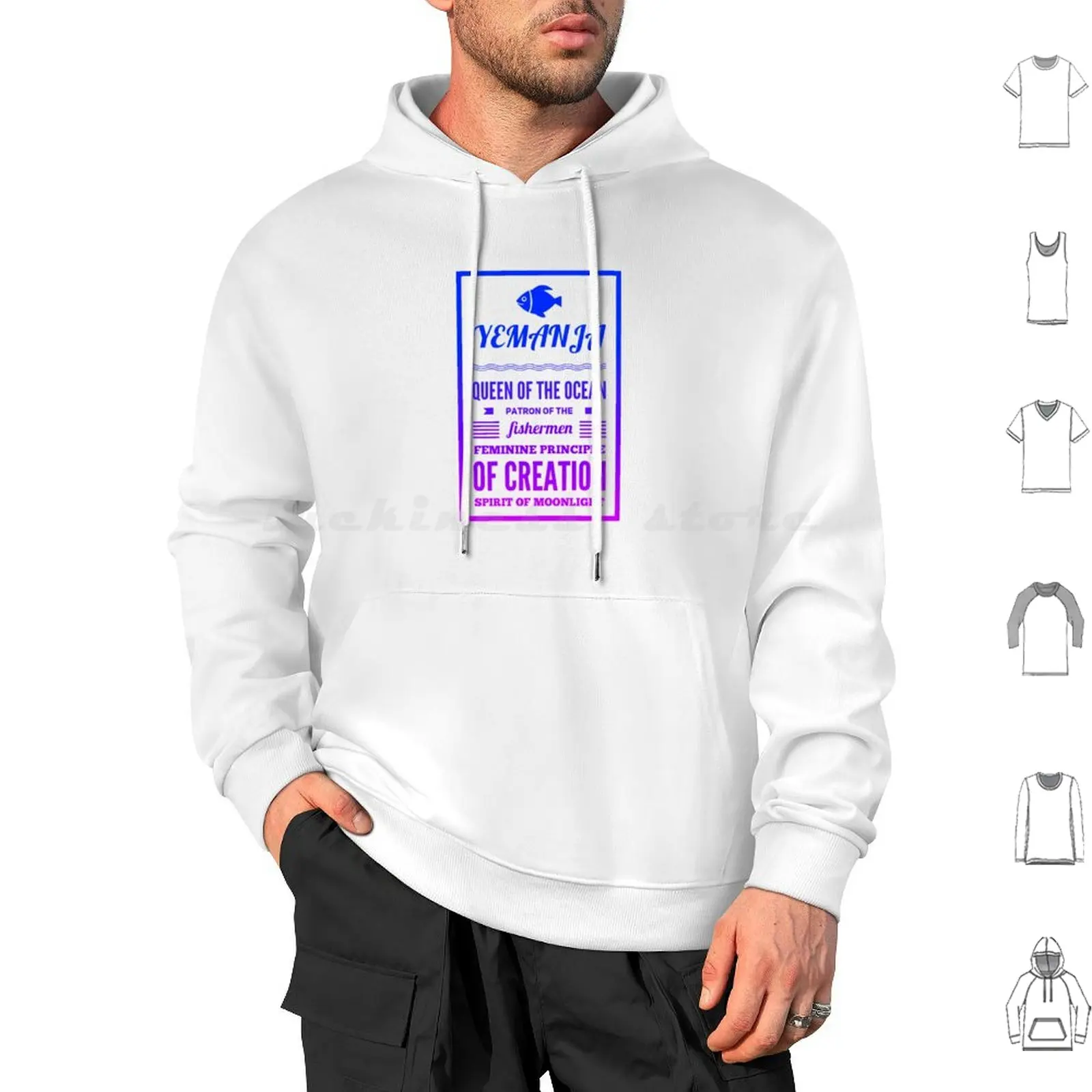 Yemanja-Sudadera con capucha de La Reina del océano, manga larga, Brasil, Umbanda, Iemanja, Afro, Candomblé, Exú, Macumba, mar, Yoruba, África