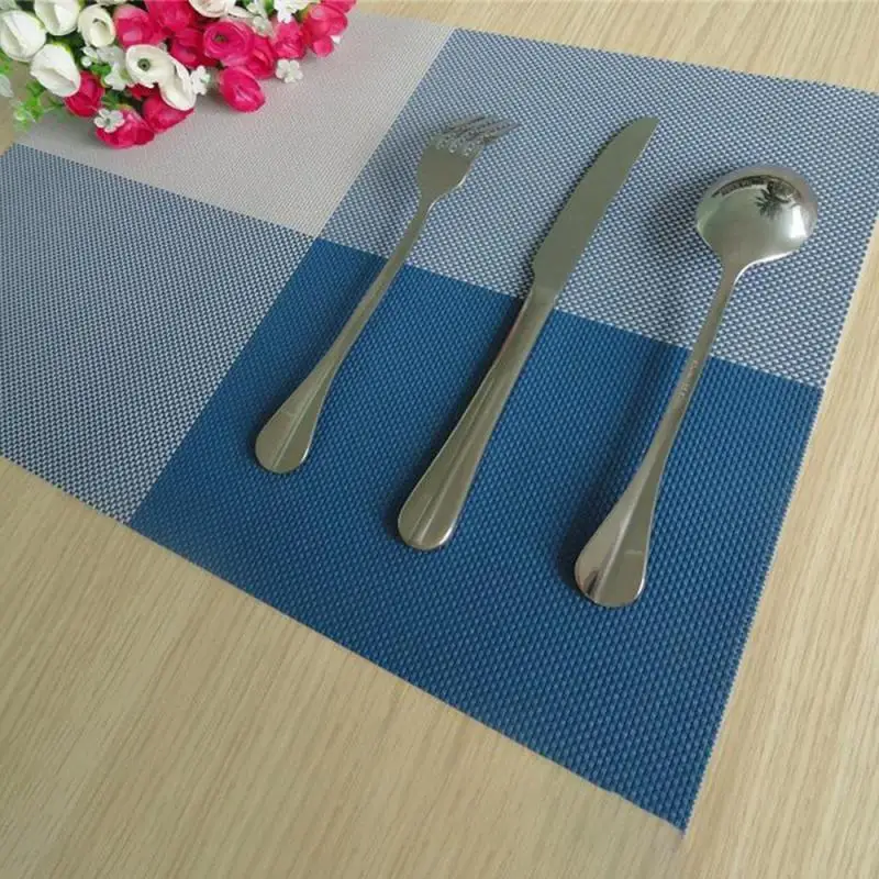 Western Meal Mat 30x45.5cm Simple Non-slip Modern Waterproof Kitchen Accessories Plate Mat Rectangle Pastoral Cross Meal Mat Pvc