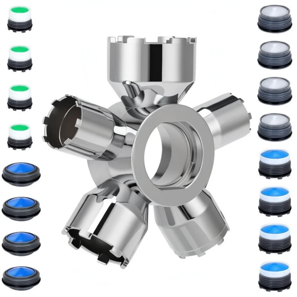 Hidden Faucet Aerator Removal Tool Key 5 To M28 Bubbler Wrench Plumbing Repair Maintenance Household Hardware