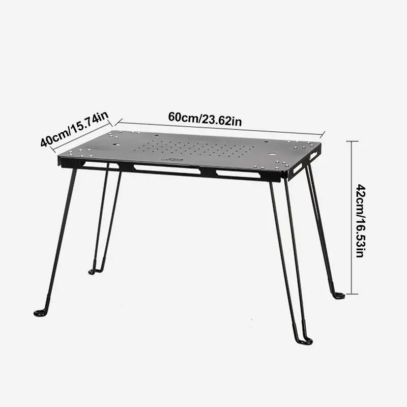 Mesa de preparación plegable de acero inoxidable, sin montaje, escritorio pequeño resistente, portátil, para campamento, Picnic, fiesta, comedor,