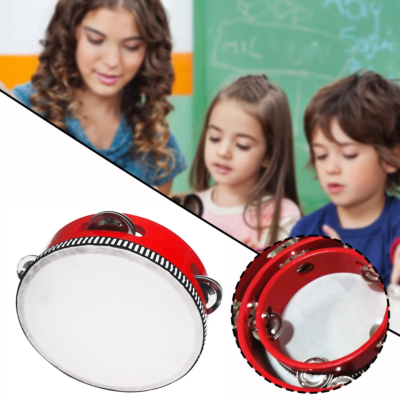 Hand Held Small Tambourines Drums Novelty Musical Instrument Tambourines Perfect Gift For Kids