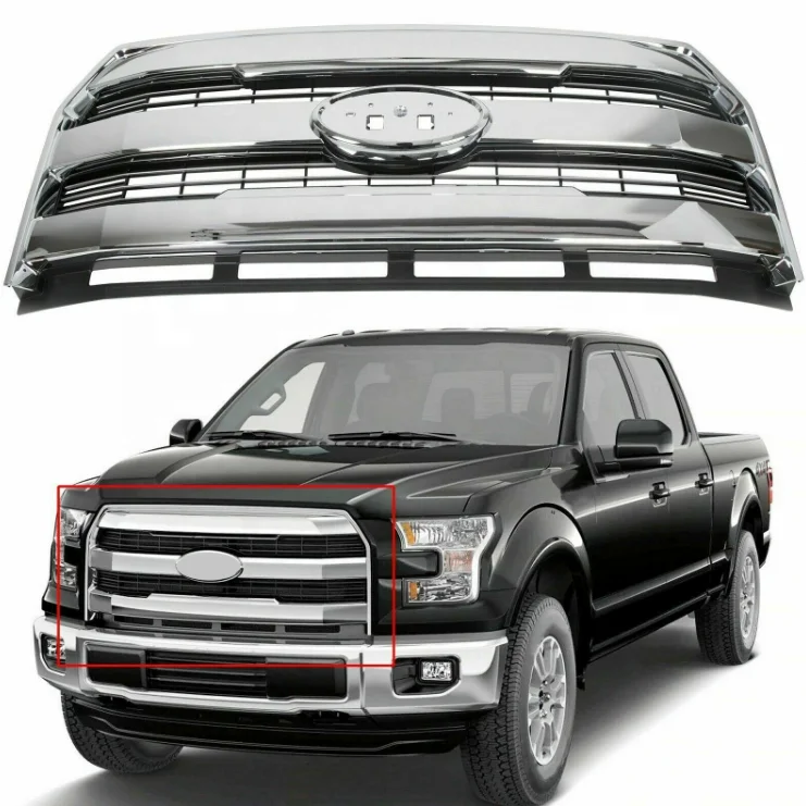 Chrome Front Grille for Ford F150 2015-2017 Pickup Trucks LED Headlights Product Genre