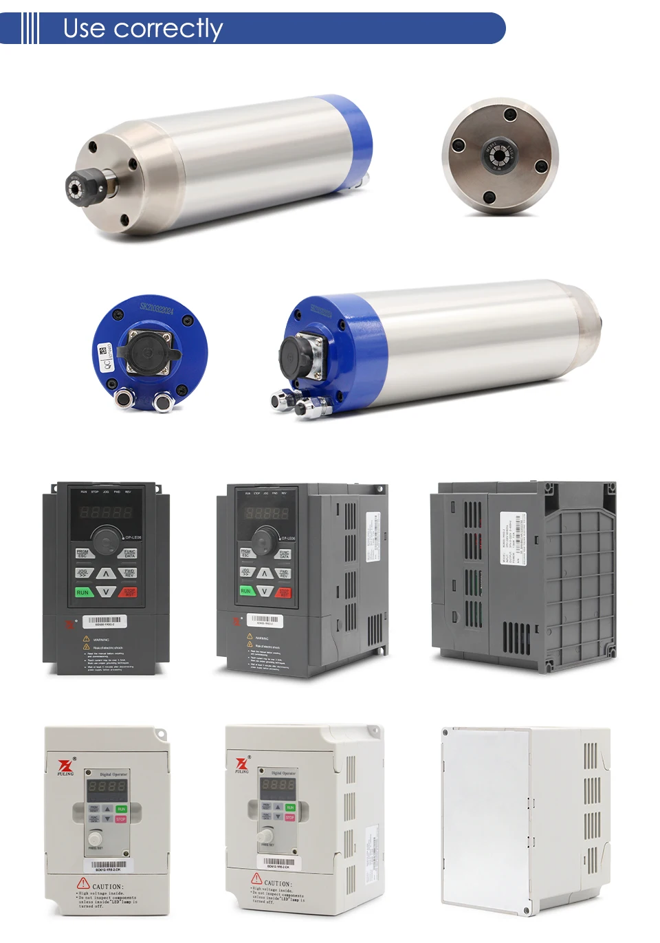 G-Penny 1,5 kW ER16 CNC-Spindelmotor, 80 mm, 110 V/220 V, Metallbearbeitungsspindel, VFD-Frequenzumrichter, Halterung, Wasserpumpe – Detail 18