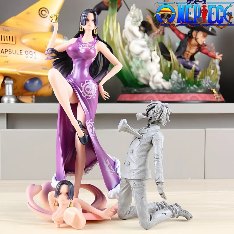 25cm One Piece Boa Hancock Figure Action Figures Sanji Figurine Gk Two Head Hancock Sexy Statue Pvc Collection Models Toys Gifts