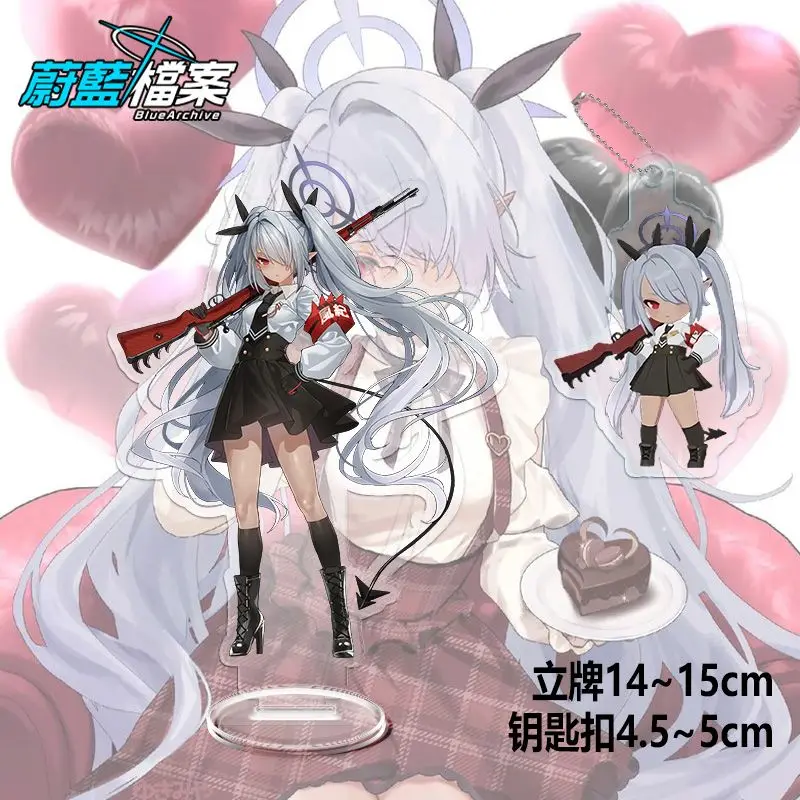 Anime Blue Archive Shiromi Iori Cosplay Acrylic Stand Model Desktop Ornaments Small Card Keychain Pendant Transparent Card