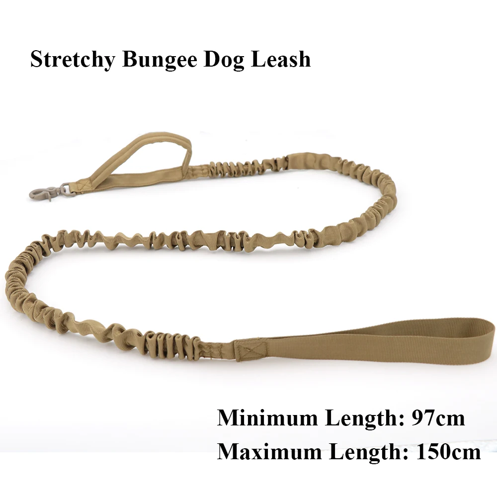 Tactical Bungee Dog Leash 2 Handle Quick Release Cat Dog Pet Leash Elastic Leads Rope Military Dog Training Leashes