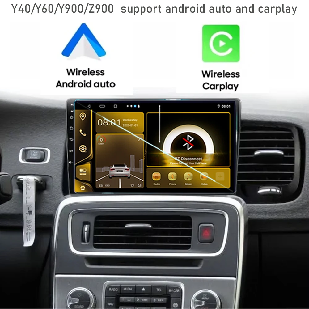 Car Android For Volvo S60 V60 2008-2020 LHD RHD Auto Radio Multimedia No 2din Player Screen Stereo DVD Video Player QLED BT GPS