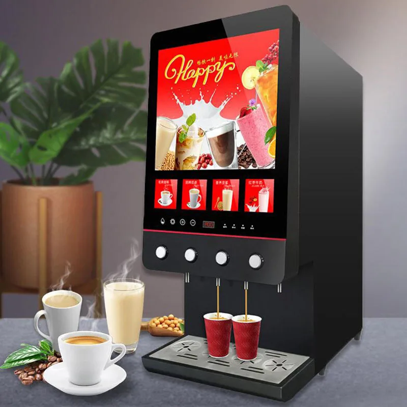 Four Flavors Instant Coffee Maker Commercial Milk Tea Vending Machine Fully Automatic Soy Milk Machine For Coffee Shop