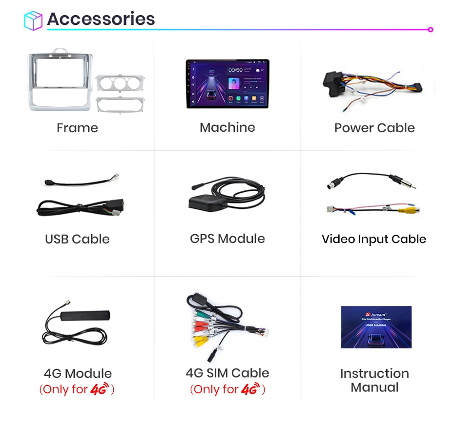 Junsun AI Wireless CarPlay für Apple Android 14 Auto Autoradio für Ford Focus 2 3 Mk2 Mk3 2004 2005-2011 Multimedia Navi Stereo – Detail 24
