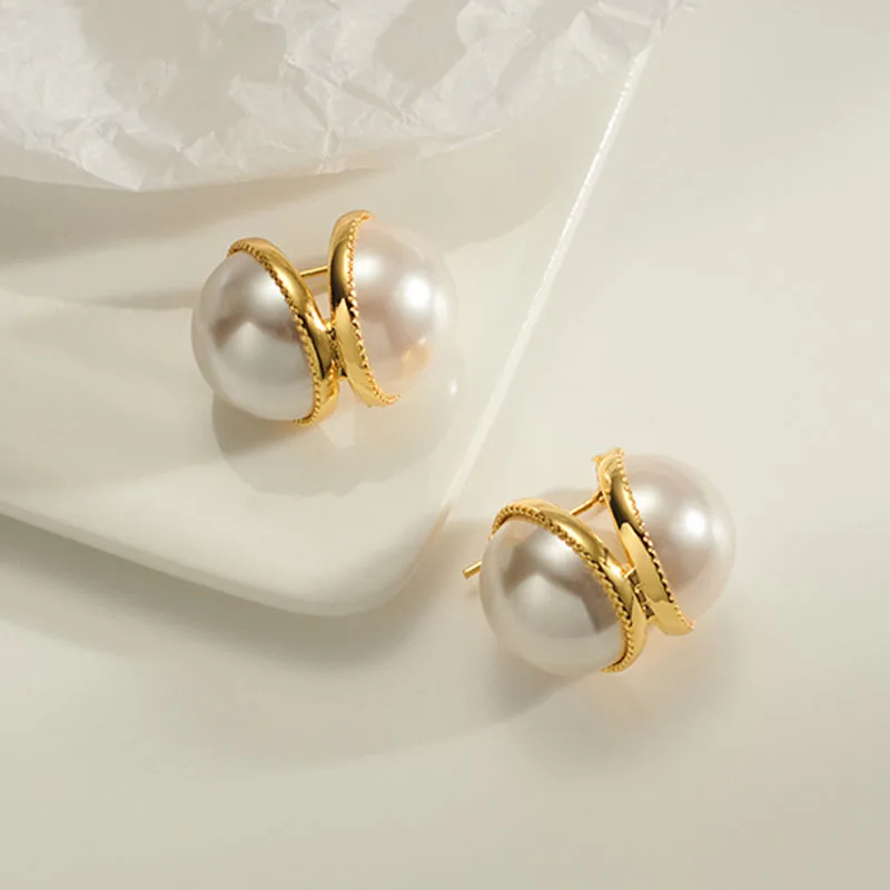 Vintage Design Sense Multi Wearing Method Color Film Pearl  Earrings Luxury Accessories For Korean Fashion Jewelry Women‘s Party