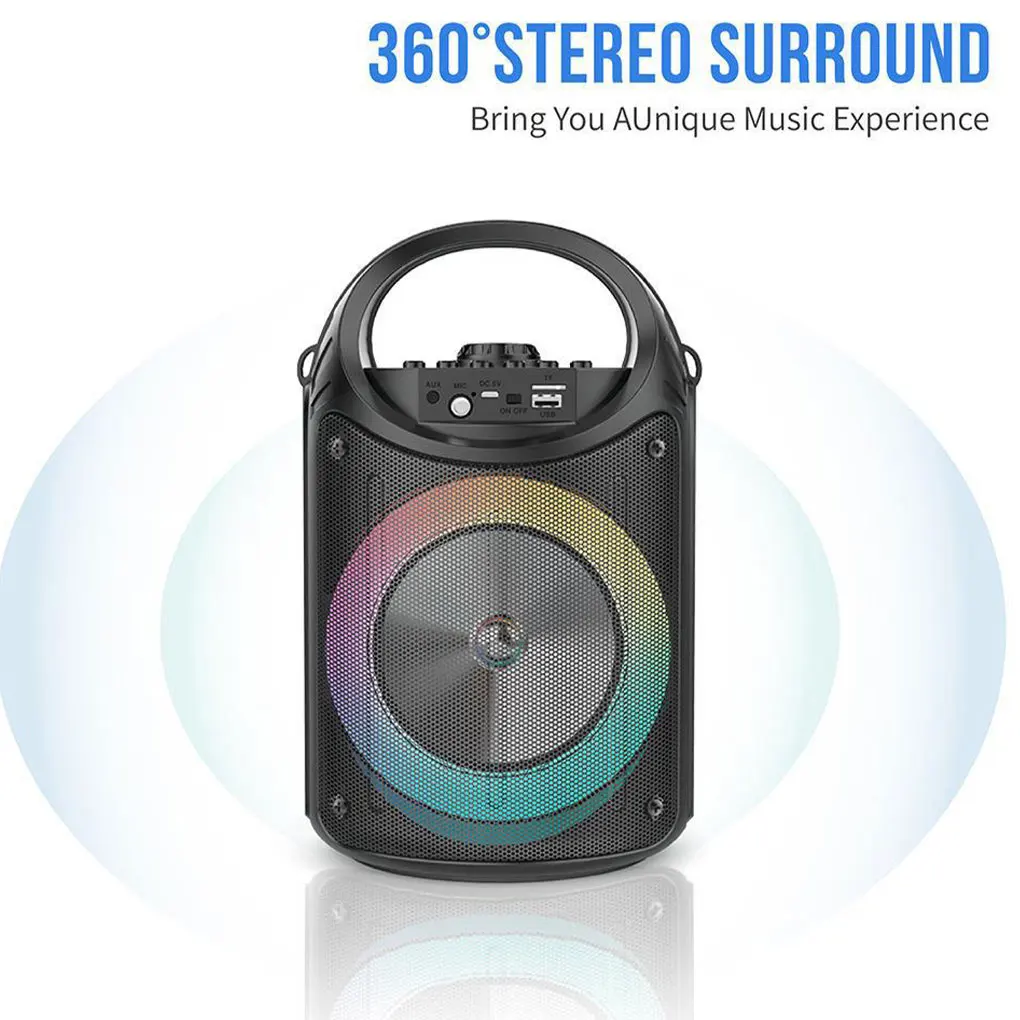 

Ambience With Self-contained Colored Lights - Outdoor Party Bluetooth Speaker Unique Appearance black