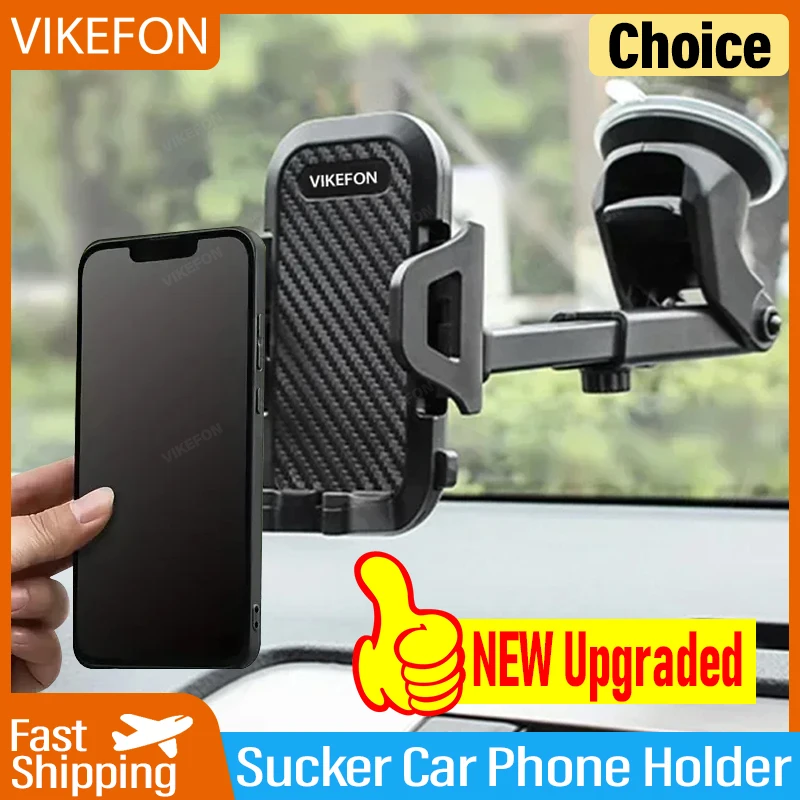 VIKEFON Sucker Car Phone Holder Stand Gravity Dashboard Suction Cup Smartphone Mobile Cell Support in Car Bracket For All Phones