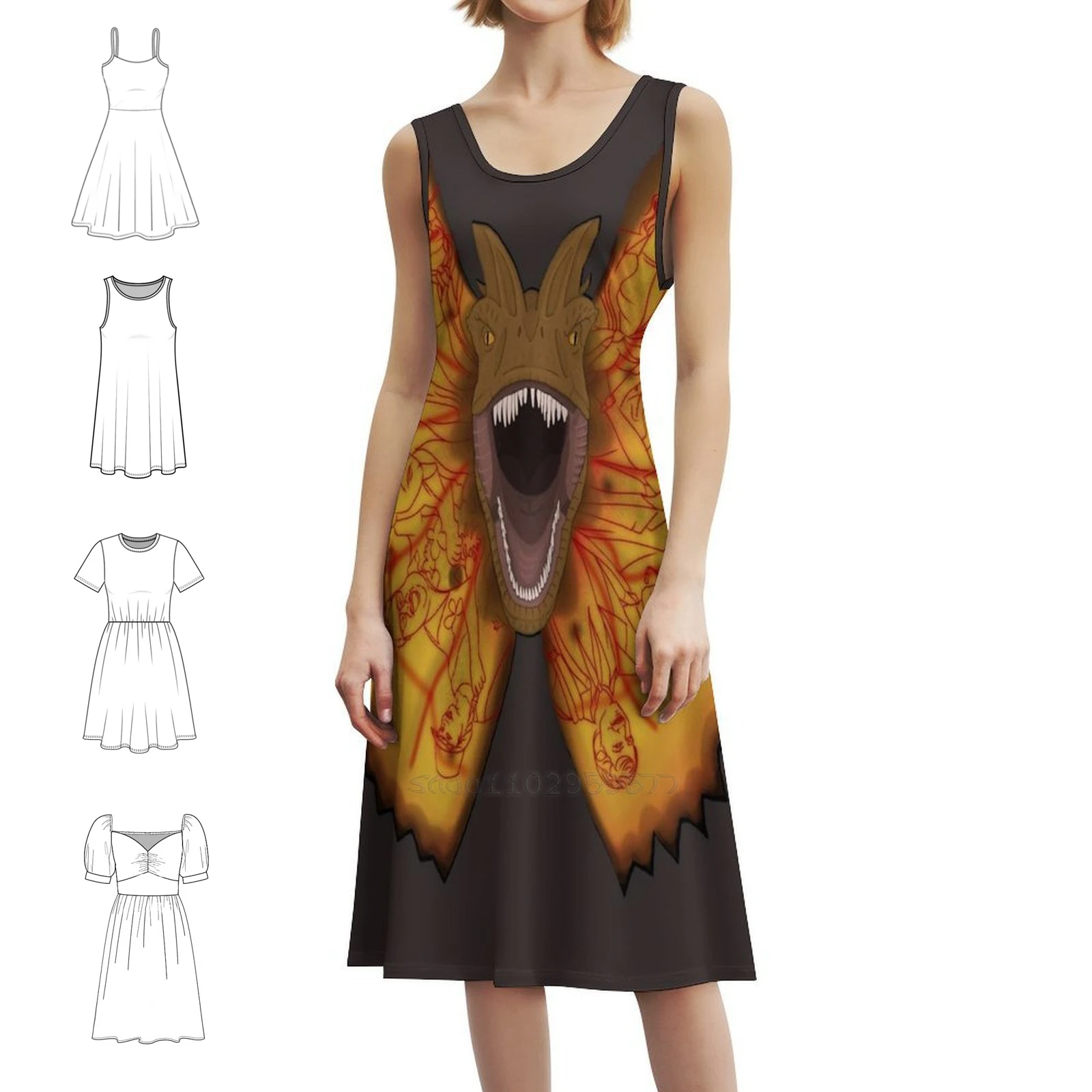 

Dilophosaurus женское уличное праздничное платье модная клубная одежда с принтом для женщин платье динозавра Dilophosaurus