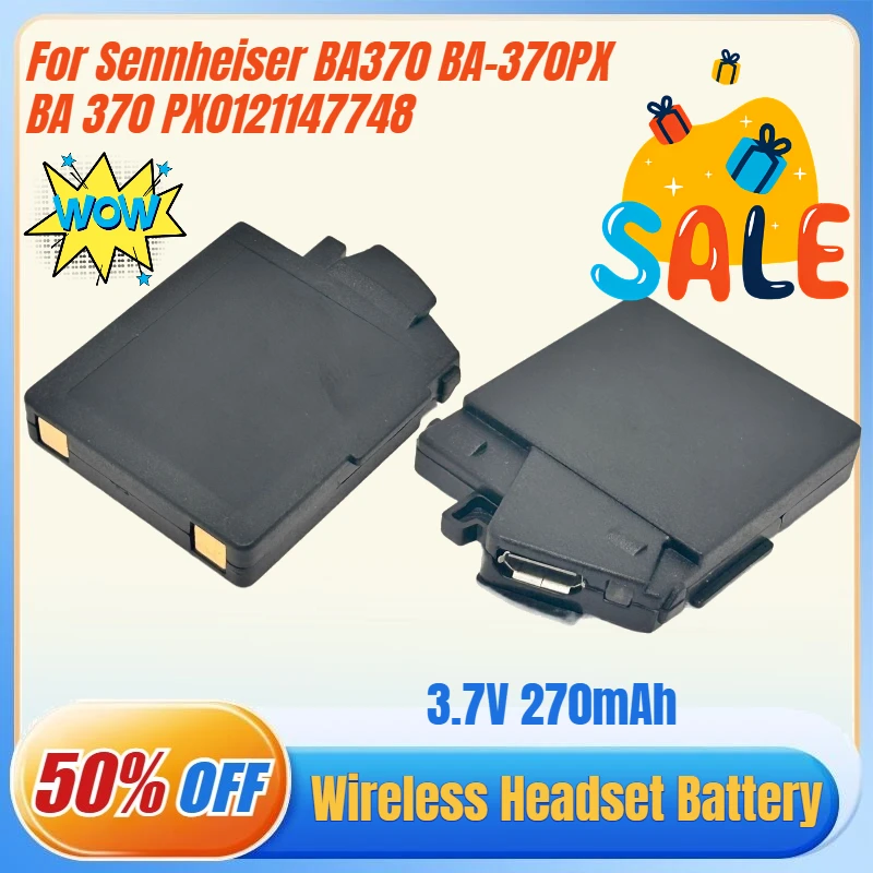 

Аккумулятор для беспроводной гарнитуры 3,7 В/270 мАч для Sennheiser BA370 0121147748 BA-370PX BA 370 450 550 MM400 PX210BT PX360 360BT PXC310