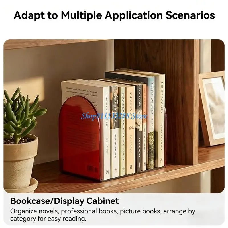 G88D Acrylic Books Stand Bookends for Displaying Book Picture Notebooks Books Stand