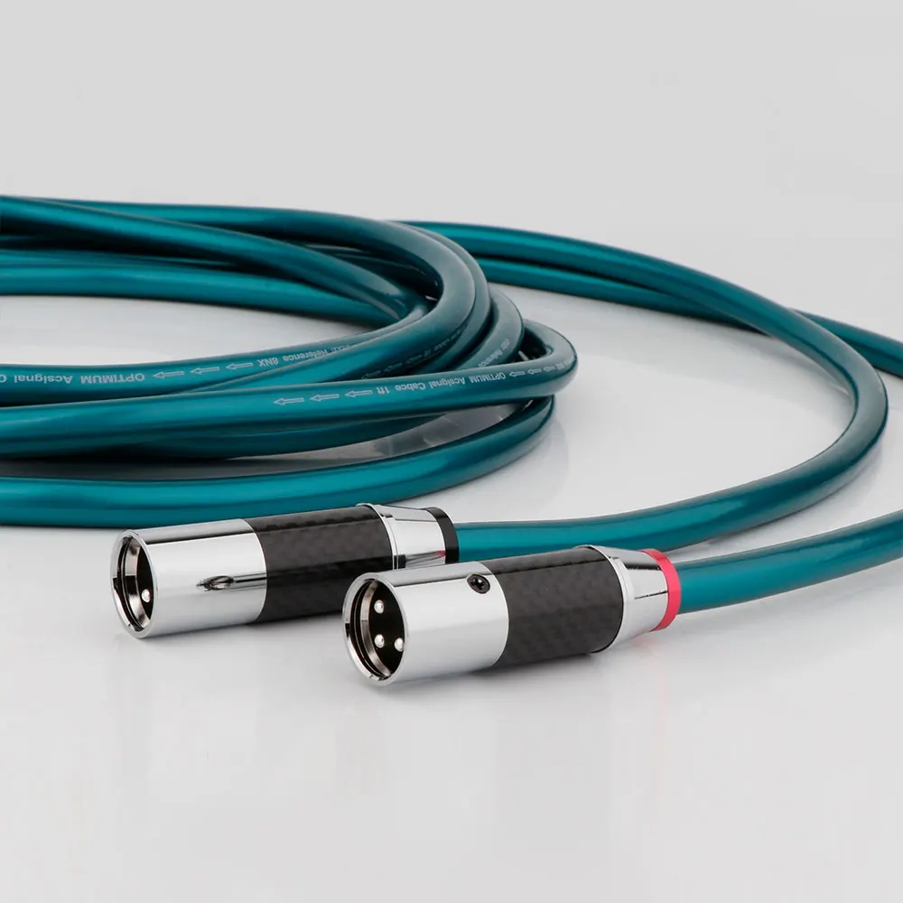 X406 Ortofon 8N OCC Pure Copper Audio RCA Interconnect Cable With Rhodium Plated White Carbon Fiber XLR Plug