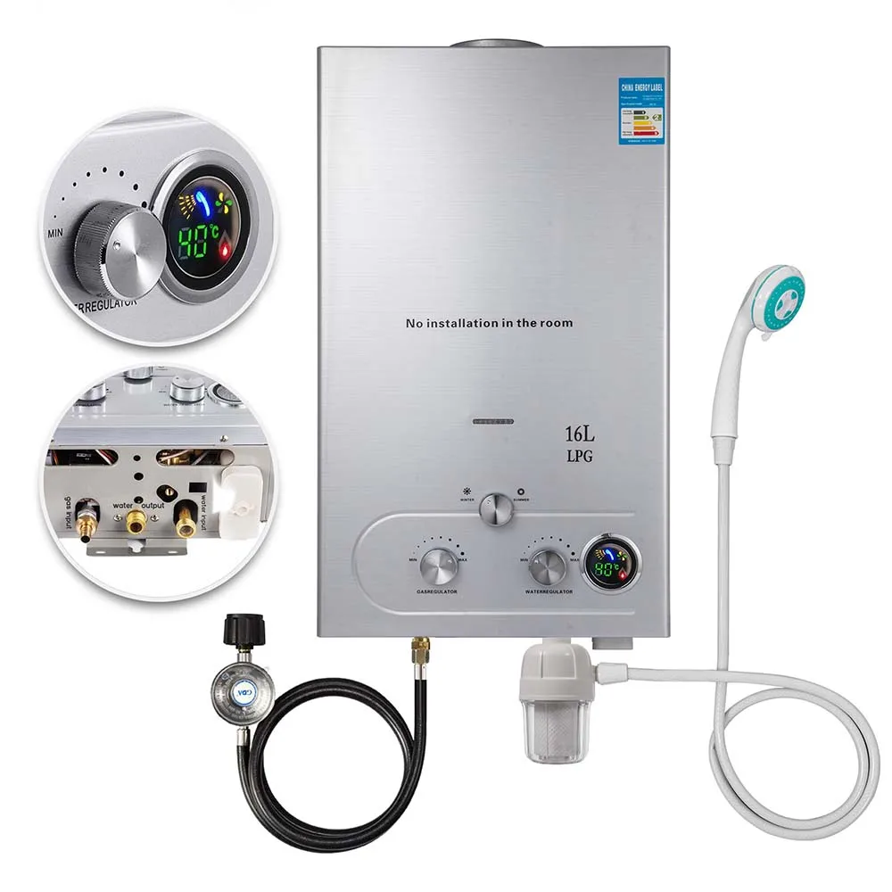 Aquecedor de água do LPG para o uso home, Aquecedor de água instantâneo Tankless do gás, 16L, 4.3 GPM, recomendado recomendado do vendedor