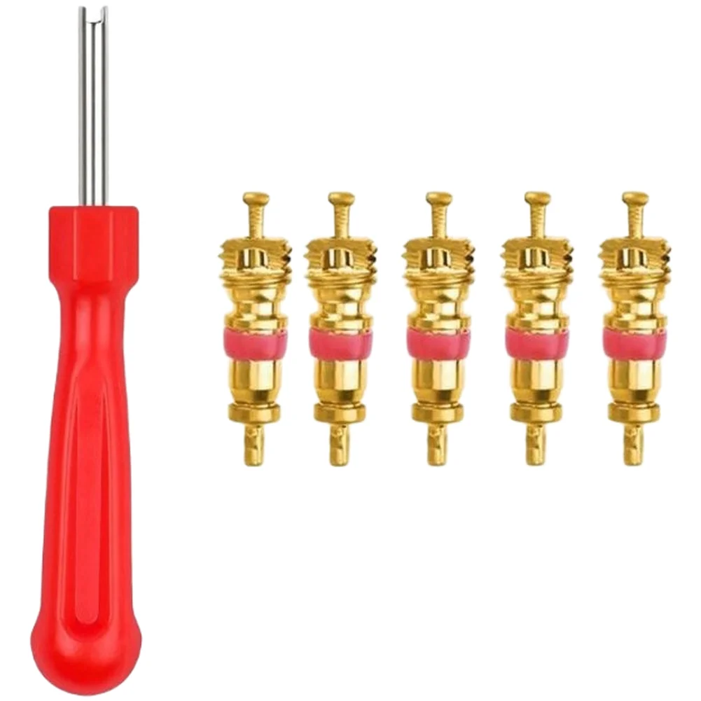 Red Metal Plastic Tire Valve Core Removal Installation Wrench Tool For Bicycle Motorcycle Car Wheel Repair Accessories Set