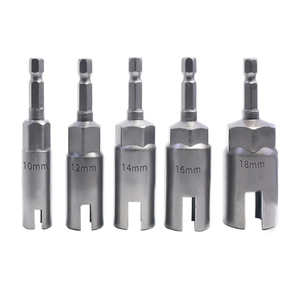5 ชิ้น 1/4 นิ้วผีเสื้อ Bolt Socket Chrome Vanadium Steel 10/12/14/16/18 มิลลิเมตรซ็อกเก็ตประแจไขควงไฟฟ้าอุปกรณ์เสริม