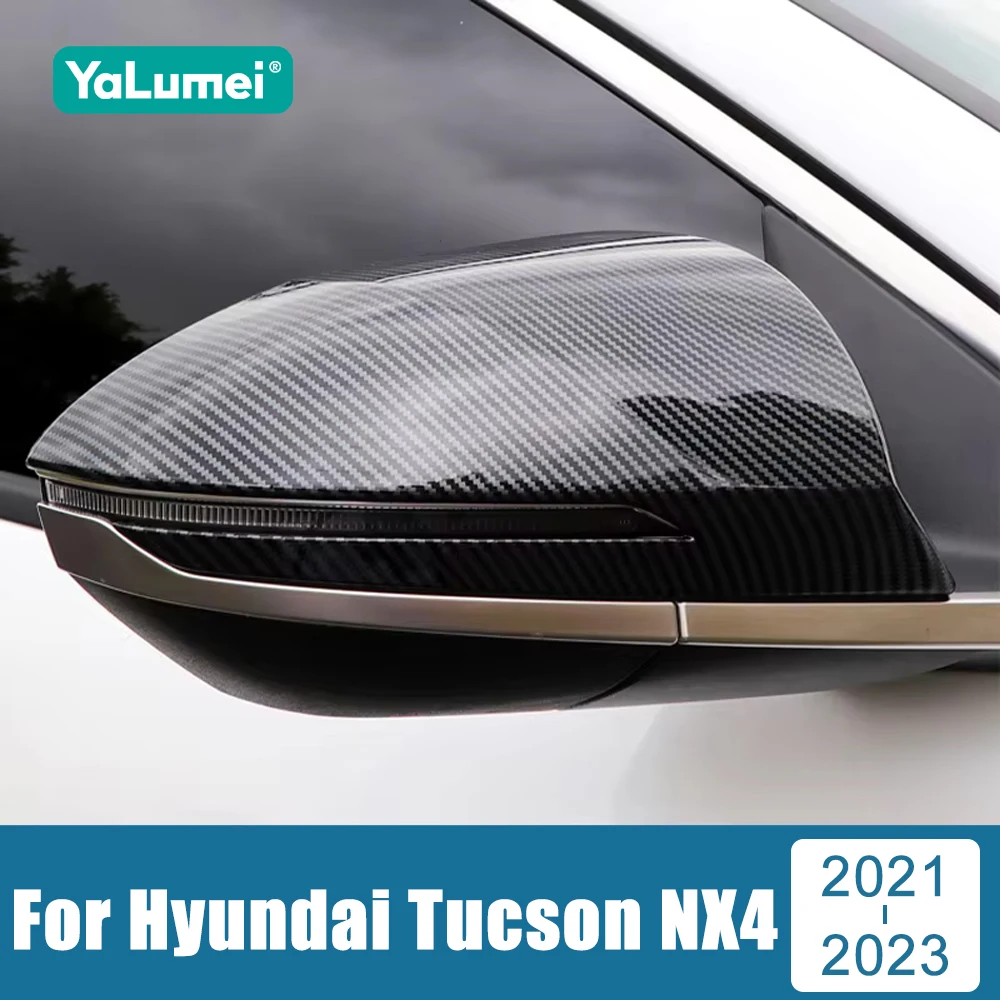 

For Hyundai Tucson NX4 2021 2022 2023 Car Rearview Mirror Side Molding Cover Trim Stickers ABS Carbon Decoration Accessories