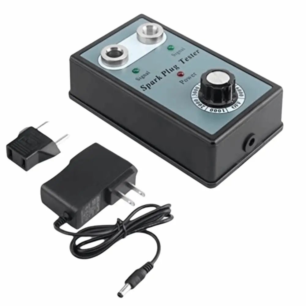 Dual Testing Holes Spark Plug Tester 0-6000RPM Power Adapter Included Dual Hole Spark Plug Tester Spark Plug Detector
