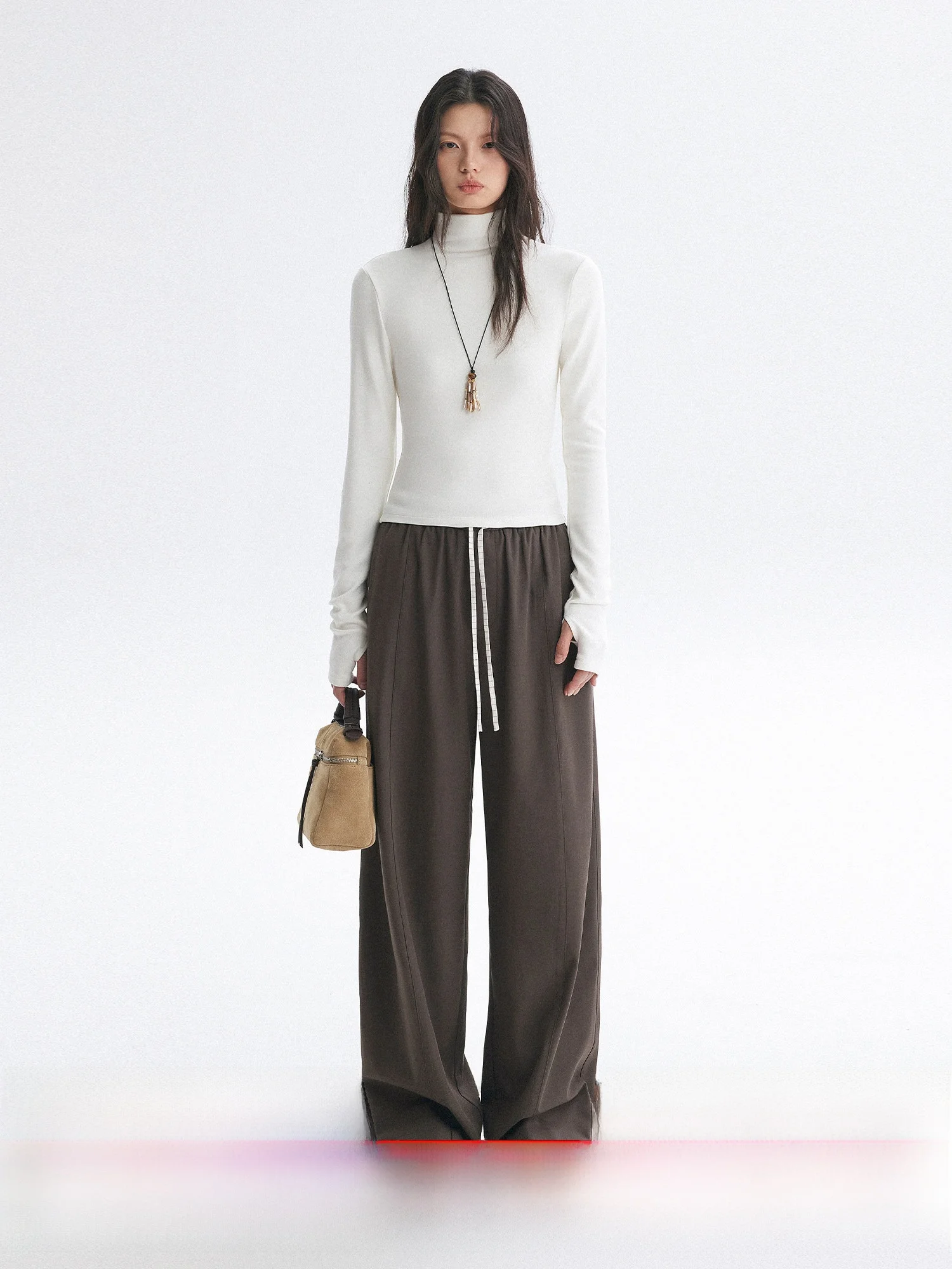 

MOLY CHO Lazy God Pants High Waist Wide Leg Suit Pants Women Loose Straight Casual Trousers Color Blo Elastic Waist