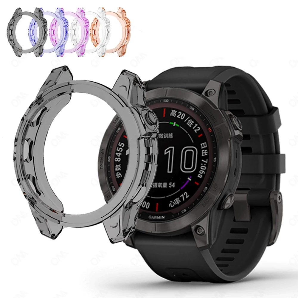 Soft TPU Protector Case For Garmin Fenix 7 7S 7X Pro Clear Protective Frame Cover For Garmin Epix Pro
