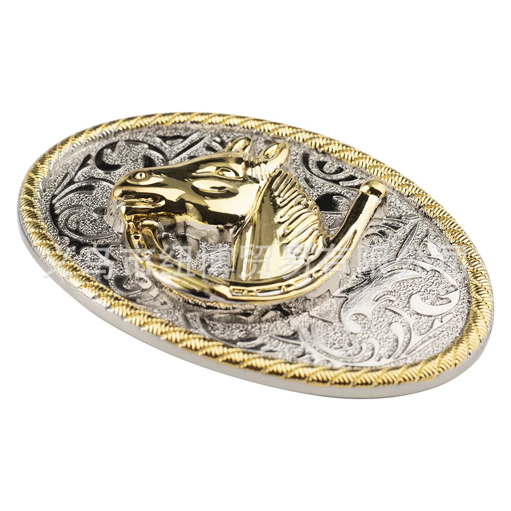 Simple horse head belt buckle horse series super large alloy smooth buckle belt parts self-assembly