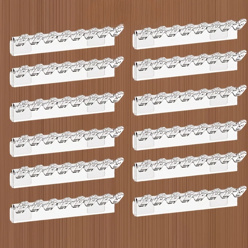 6pcs wall mounted transparent acrylic jewelry storage hooks, durable polished plastic multifunctional hook design