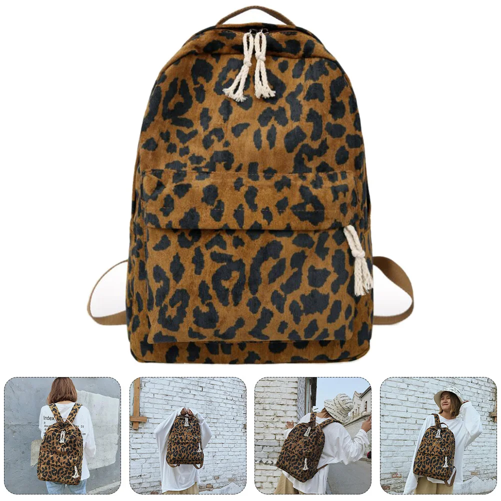 1 قطعة حقيبة ظهر الطالب ليوبارد الموضة سعة كبيرة مدرسة السفر في الهواء الطلق حقيبة مريحة دائم ليوبارد على ظهره #3