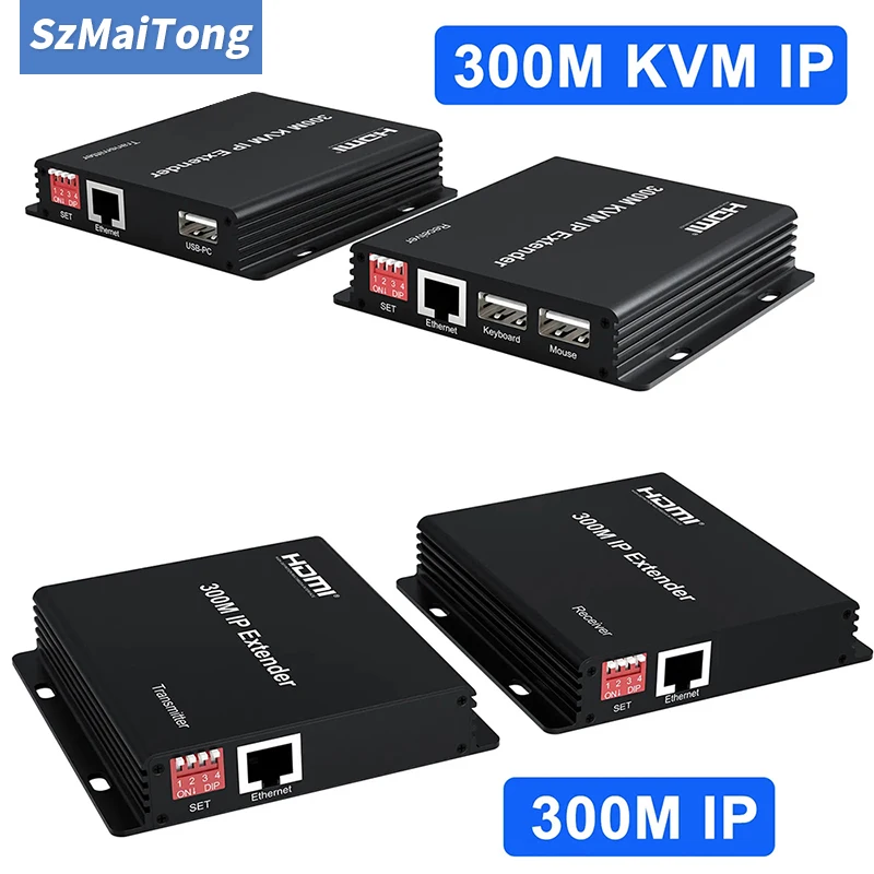 

300M HDMI Extender over IP RJ45 Cat6 Cable 1080P HDMI to Ethernet Network Extender Support One TX to Many RX via Network Switch