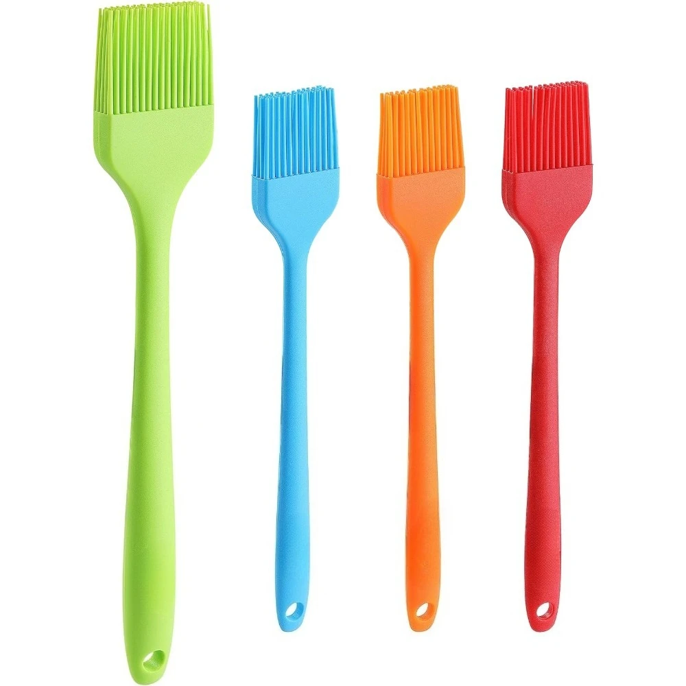 

4PCS Silicone Basting Pastry Brush, Heat Resistant Food Brush Spread Oil Butter Sauce for BBQ Grill Baking - HOME