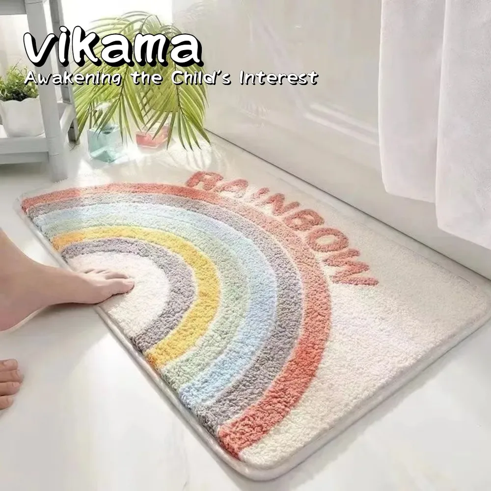 

VIKAMA Cartoon Non-Slip Absorbent Bath Mat Ideal for Bathrooms, Toilets, Hallways, Entrances, and Bedroom Home Decor Rugs