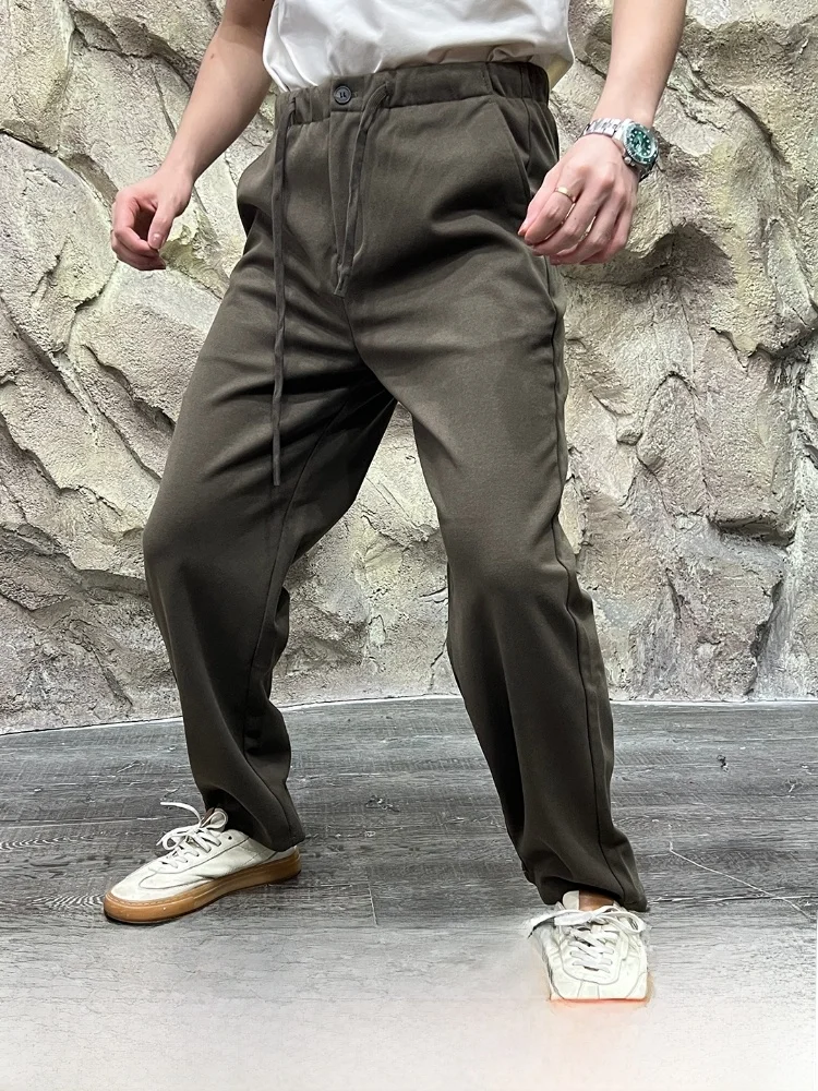 

Premium Wool Blend Commuter Casual Pants Double Sided Floing Busin Casual Straight Leg Polyester Viscose Wool Pants