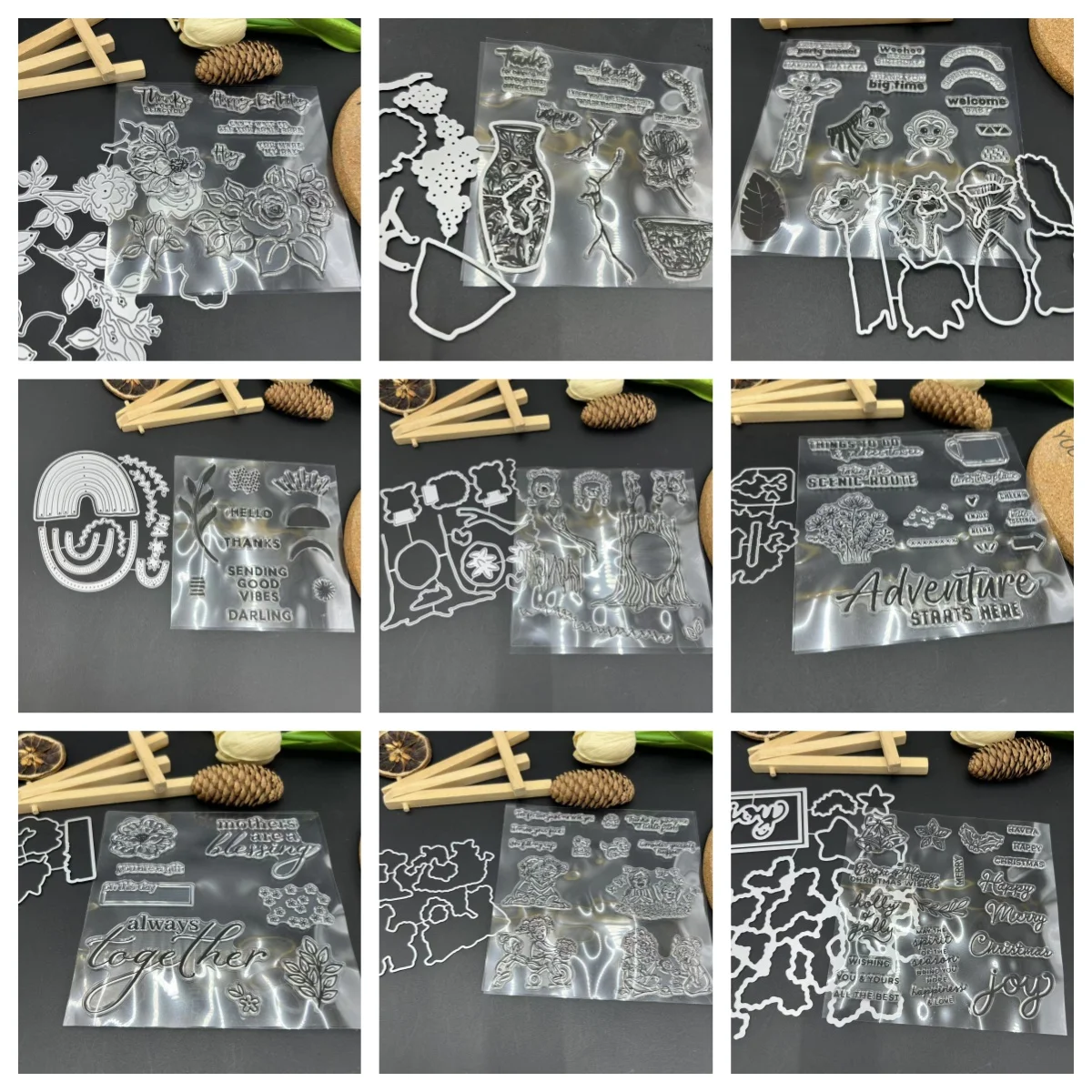 Weihnachten Retro Stempel Form Metall Schneiden Stirbt und Stempel Schablonen Für DIY Scrapbooking Fotoalbum Gestanzte Präge Papier Karte
