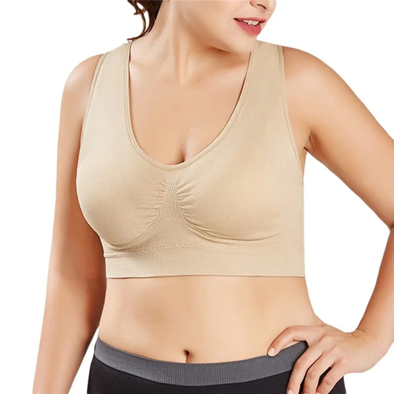 Large Women's Single-layer No Pad Sports Bra Yoga Running Fitness Top Breathable Seamless Workout Bralette image 4
