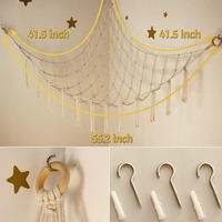 Triangle Toy Hammock Hand-woven Cotton Rope Children's Room Doll Storage Wall Hanging Net Camp Outdoor Furniture Swing Chair